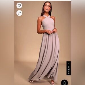 Lulu’a Mauve Halter Maxi Dress. NWT.